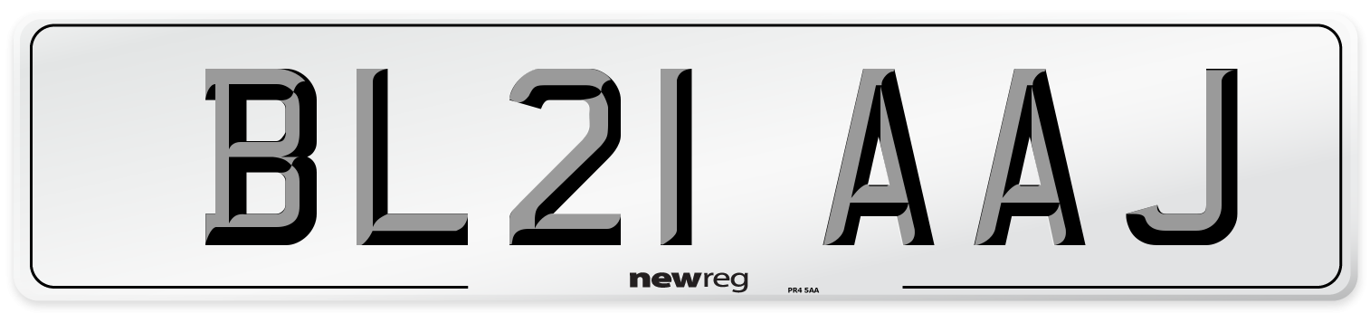 BL21 AAJ Number Plate from New Reg